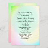 Uitnodiging tot weddenschap met pasteelregenboog (Voorkant / Achterkant)