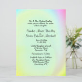 Uitnodiging tot weddenschap met pasteelregenboog (Staand voorkant)