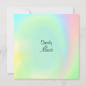 Uitnodiging tot weddenschap met pasteelregenboog (Achterkant)