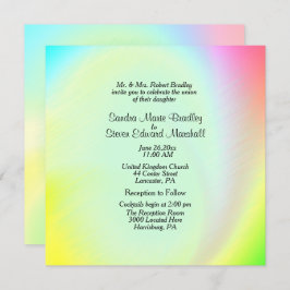 Uitnodiging tot weddenschap met pasteelregenboog