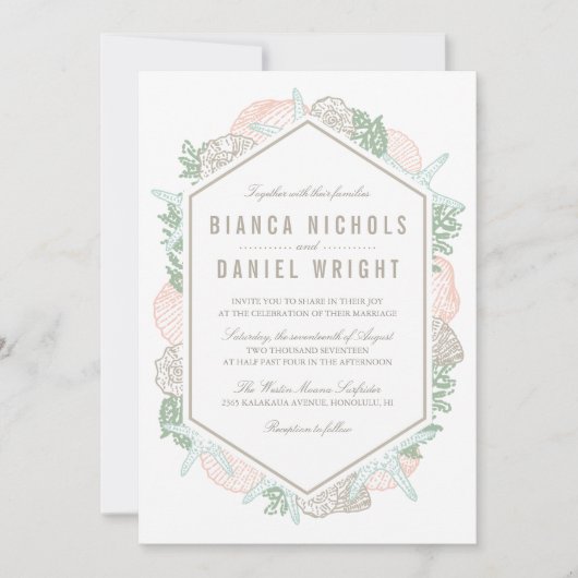 Uitnodiging tot weddenschap met Pastels Seaside (Voorkant)