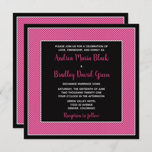 uitnodiging tot weddenschap met poolhonden - Roze (Voorkant / Achterkant)