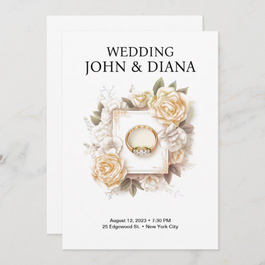 uitnodiging tot weddenschap met Ring (Voorkant / Achterkant)