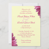 uitnodiging tot weddenschap met roze Gerber Daisy (Achterkant)