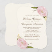  uitnodiging tot weddenschap met roze volken (Voorkant / Achterkant)