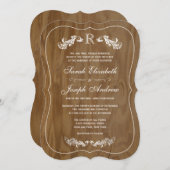 Uitnodiging tot weddenschap met Rustige eikenhout (Voorkant / Achterkant)