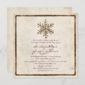 uitnodiging tot weddenschap met Snowflake (Voorkant / Achterkant)