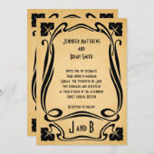  uitnodiging tot weddenschap met zwarte kunst (Voorkant / Achterkant)