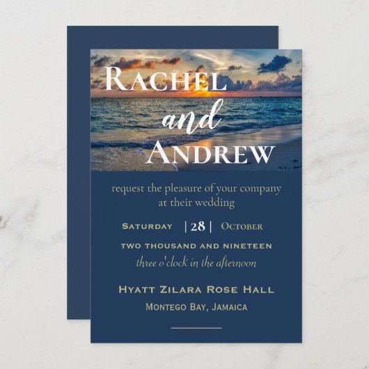 Uitnodiging tot weddenschap op de bestemming Sunny (Voorkant / Achterkant)