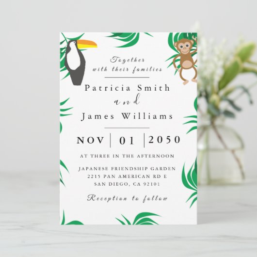 Uitnodiging tot weddenschap op het huwelijk (Staand voorkant)