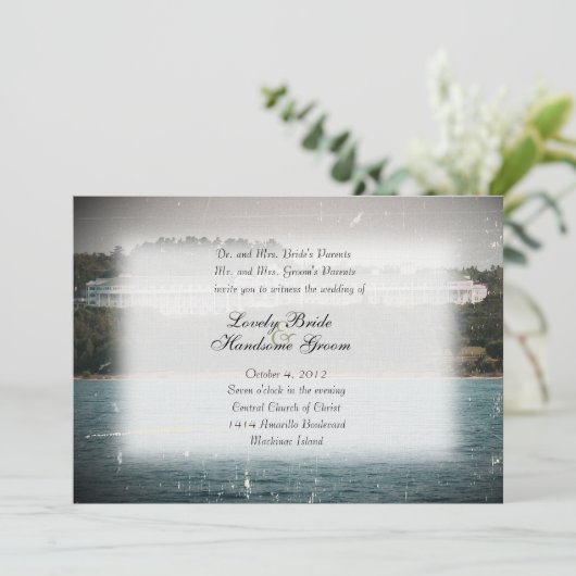 Uitnodiging tot weddenschap op Mackinac Island Gra (Staand voorkant)