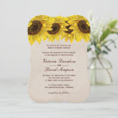  uitnodiging tot weddenschap op zonnebloemen (Staand voorkant)