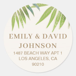 Uitnodiging tot weddenschap over de zomerpalm ronde sticker
