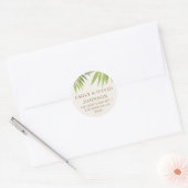 Uitnodiging tot weddenschap over de zomerpalm ronde sticker (Envelop)