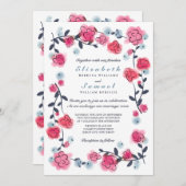 Uitnodiging tot weddenschap over liefdevolle rozen (Voorkant / Achterkant)