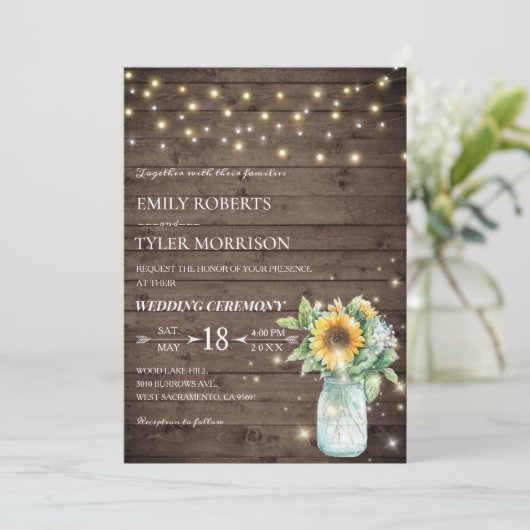 Uitnodiging tot weddenschap rond Rustige zonnebloe (Staand voorkant)