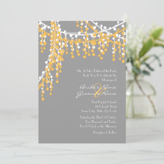 Uitnodiging tot weddenschap tegen geel en grijs (Staand voorkant)