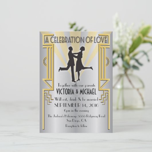 Uitnodiging tot weddenschap tussen kunst en huweli (Staand voorkant)