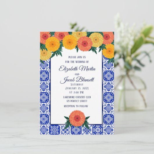 Uitnodiging tot weddenschap tussen Mexicaanse Tile (Staand voorkant)