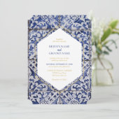 Uitnodiging tot weddenschap tussen Portugese Tegel (Staand voorkant)