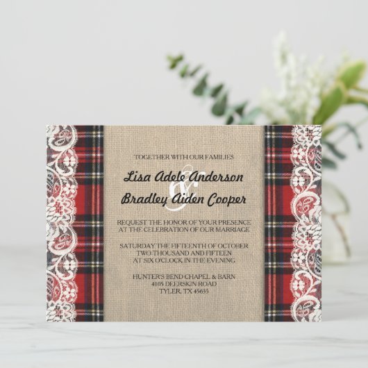 Uitnodiging tot weddenschap tussen Rustic Pset Lac (Staand voorkant)