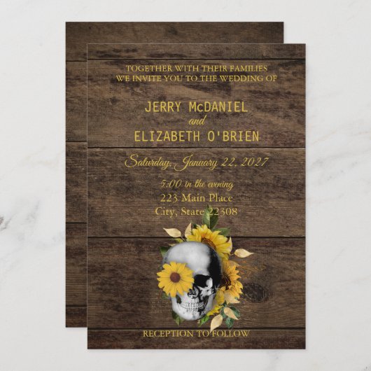 Uitnodiging tot weddenschap tussen Rustic Skull Su (Voorkant / Achterkant)