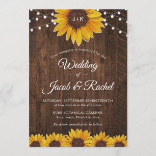 Uitnodiging tot weddenschap tussen Rustic Sunflowe