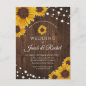 Uitnodiging tot weddenschap tussen Rustic Sunflowe (Voorkant)