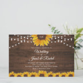 Uitnodiging tot weddenschap tussen Rustic Sunflowe (Staand voorkant)