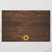 Uitnodiging tot weddenschap tussen Rustic Sunflowe (Achterkant)