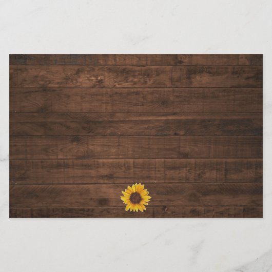 Uitnodiging tot weddenschap tussen Rustic Sunflowe (Achterkant)