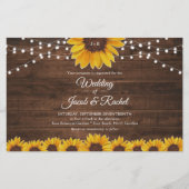 Uitnodiging tot weddenschap tussen Rustic Sunflowe (Voorkant)