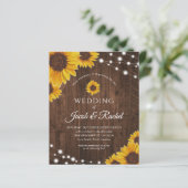 Uitnodiging tot weddenschap tussen Rustic Sunflowe (Staand voorkant)