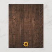 Uitnodiging tot weddenschap tussen Rustic Sunflowe (Achterkant)