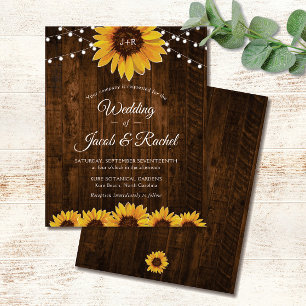 Uitnodiging tot weddenschap tussen Rustic Sunflowe