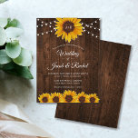 Uitnodiging tot weddenschap tussen Rustic Sunflowe<br><div class="desc">Deze betaalbare bruiloft nodigt geschilderde zonnebloemen uit, die waterverf maken op een rustige houtachtergrond en die voorzien zijn van snaarverlichting. Klik de aanpassingsknoop voor meer flexibiliteit in het wijzigen van de tekst. De variaties van dit ontwerp, de verschillende papiersoorten, evenals de coördinerende producten zijn beschikbaar in onze winkel, zazzle.com/store/doodlelulu. Neem...</div>