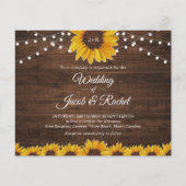 Uitnodiging tot weddenschap tussen Rustic Sunflowe (Voorkant)