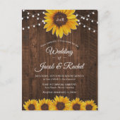 Uitnodiging tot weddenschap tussen Rustic Sunflowe (Voorkant)