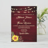 Uitnodiging tot weddenschap tussen Rustic Sunflowe (Staand voorkant)