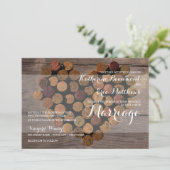 Uitnodiging tot weddenschap tussen Rustic Wine Cor (Staand voorkant)