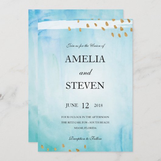 Uitnodiging tot weddenschap tussen Seashore (Voorkant / Achterkant)