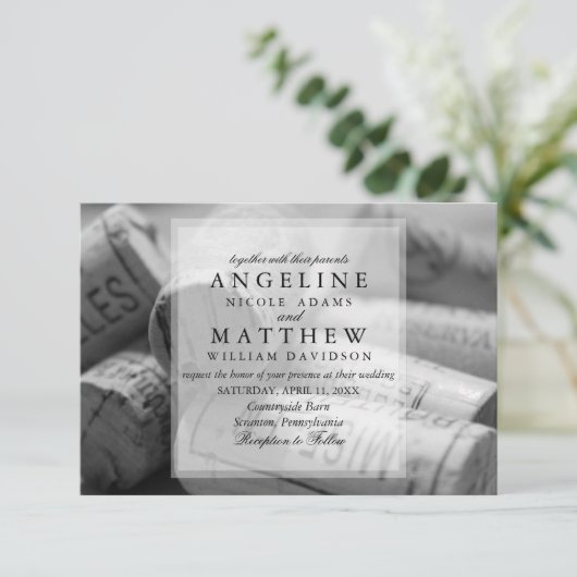 Uitnodiging tot weddenschap uit de wijnstok (Staand voorkant)