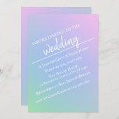 Uitnodiging tot weddenschap van pasteelregenboog (Voorkant / Achterkant)