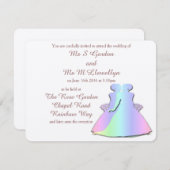 Uitnodiging tot weddenschap van pastel Rainbow Les (Voorkant / Achterkant)