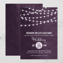 Uitnodiging tot weddenschap van plum String Lights