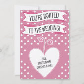 Uitnodiging tot weddenschap van roze poka (Voorkant)