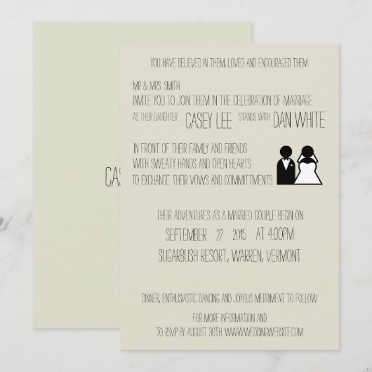 Uitnodiging tot weddenschappen (Voorkant / Achterkant)