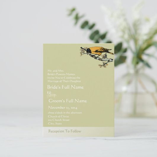 Uitnodiging tot  weddenschappen (Staand voorkant)