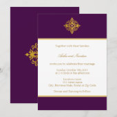 Uitnodiging tot weddenschappen, goud en Paars (Voorkant / Achterkant)