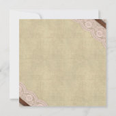 Uitnodiging tot weddenschappen met bruine en roze  (Achterkant)